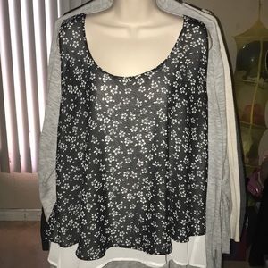 Layered floral tank top